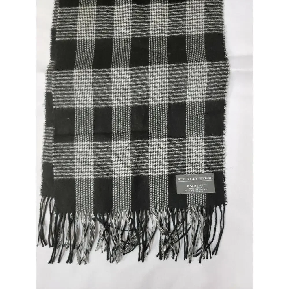 Geoffrey Beene plaid fringed